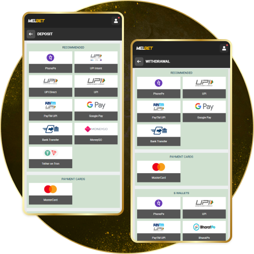 Complete fast deposits and withdrawals securely using the Melbet application.
