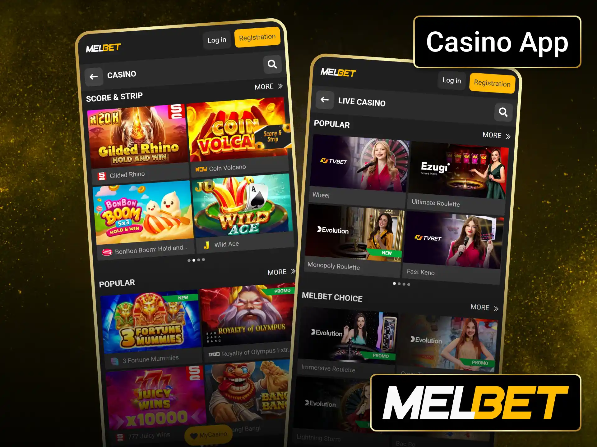 Enjoy live dealers and top slots with the Melbet casino app in India.