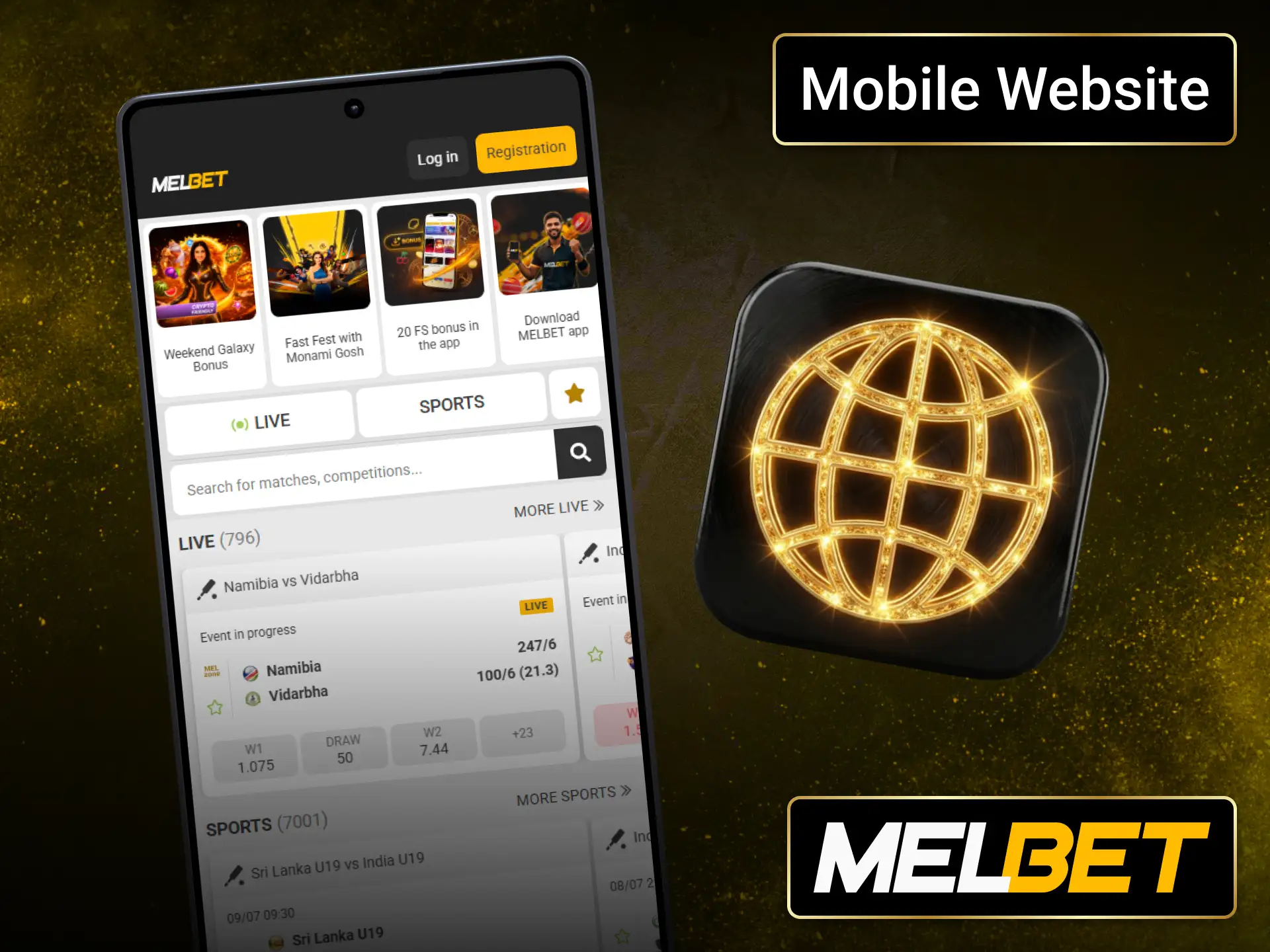 Access the Melbet mobile website when the Melbet app is unavailable.