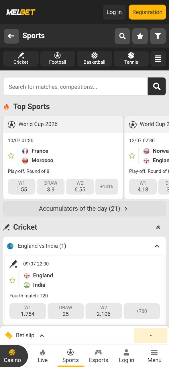 Place betting selections using the Melbet betting app with an intuitive interface.