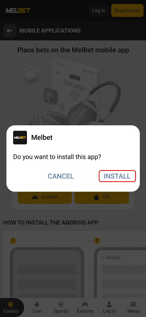 Complete the Melbet app installation and start playing Aviator instantly.