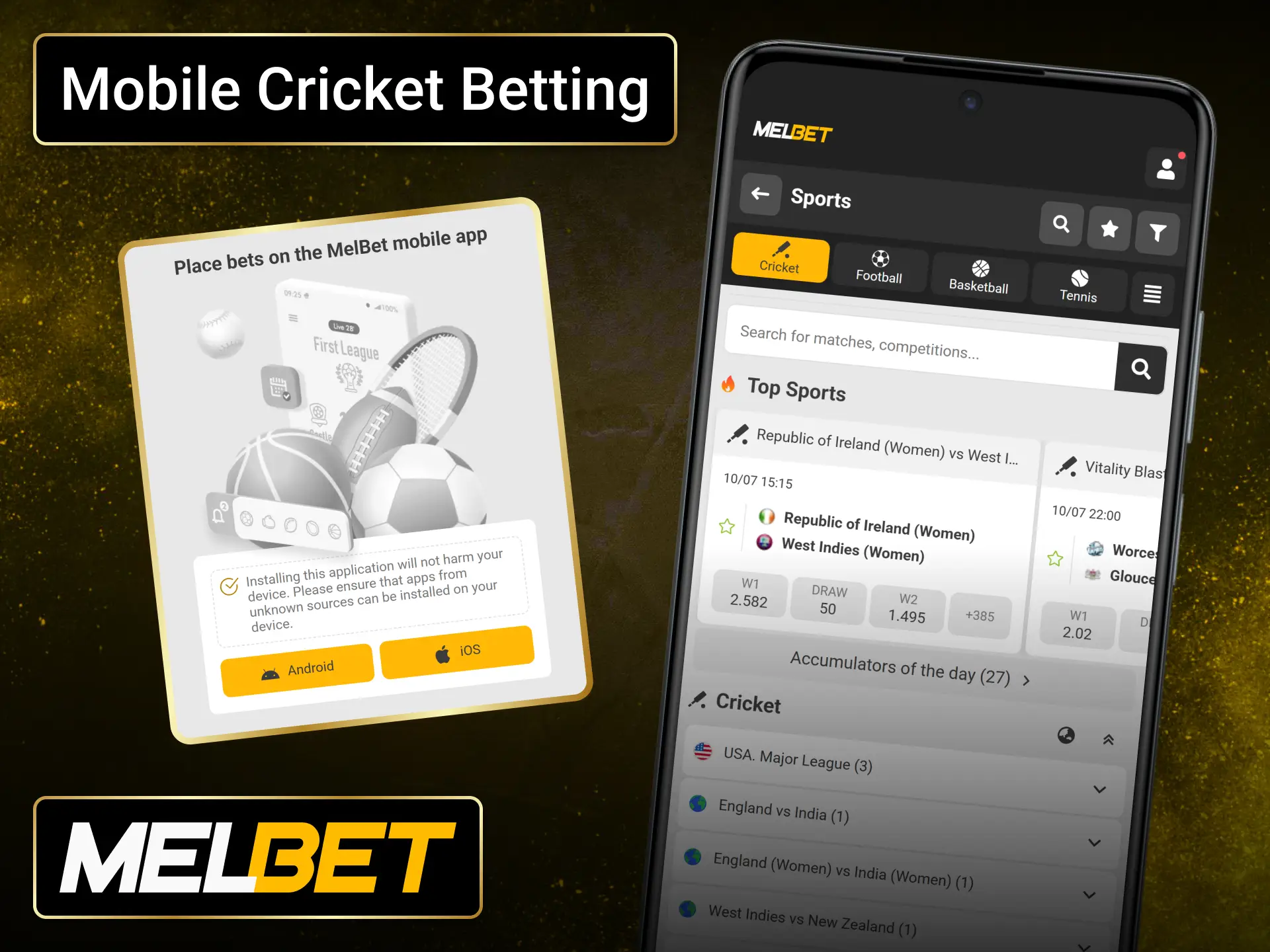 Enjoy mobile cricket betting through the Melbet app wherever you are.