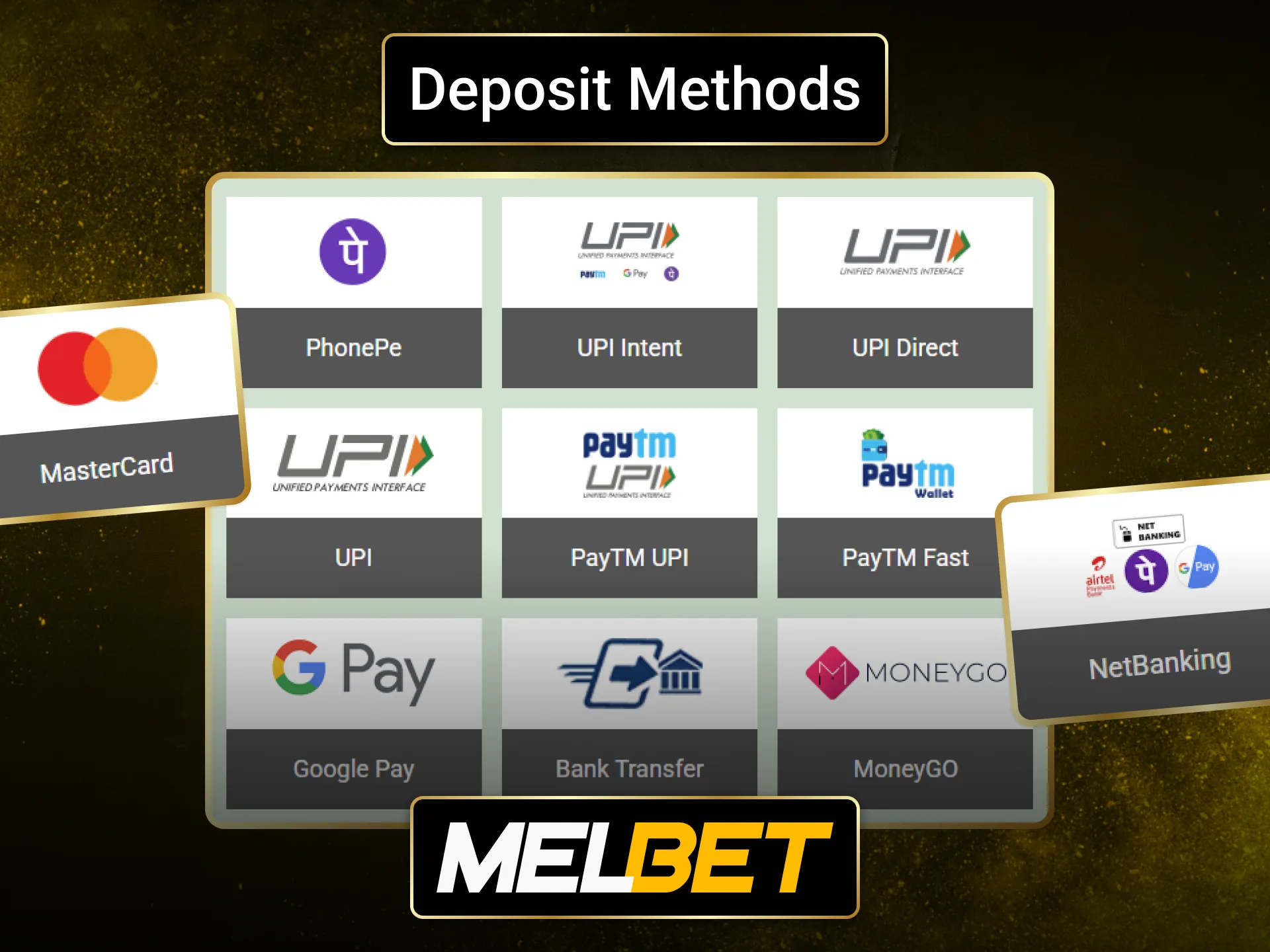 Discover popular Melbet payment methods available for deposits in India.