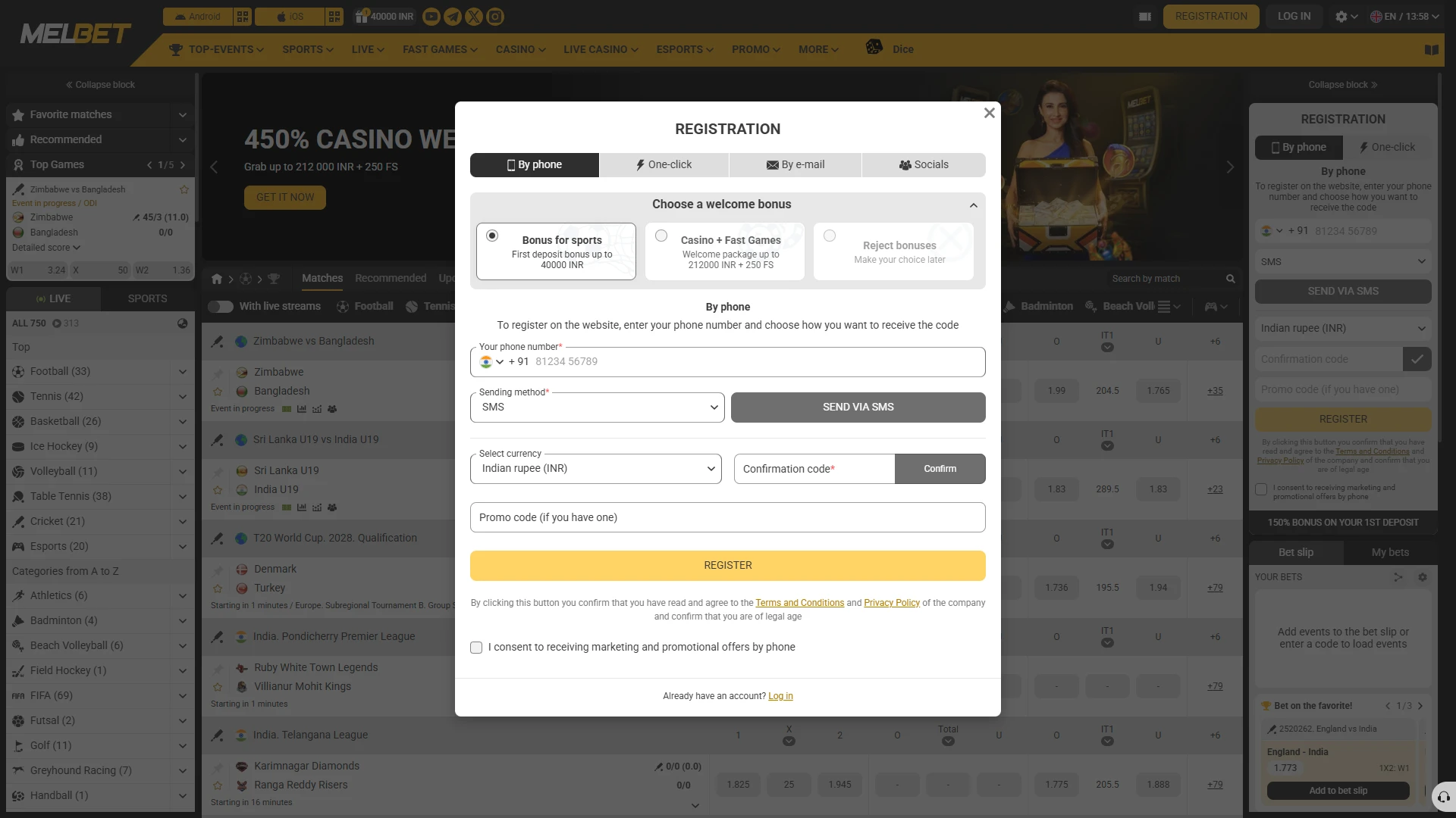 Create your Melbet account and access exciting esports betting markets.