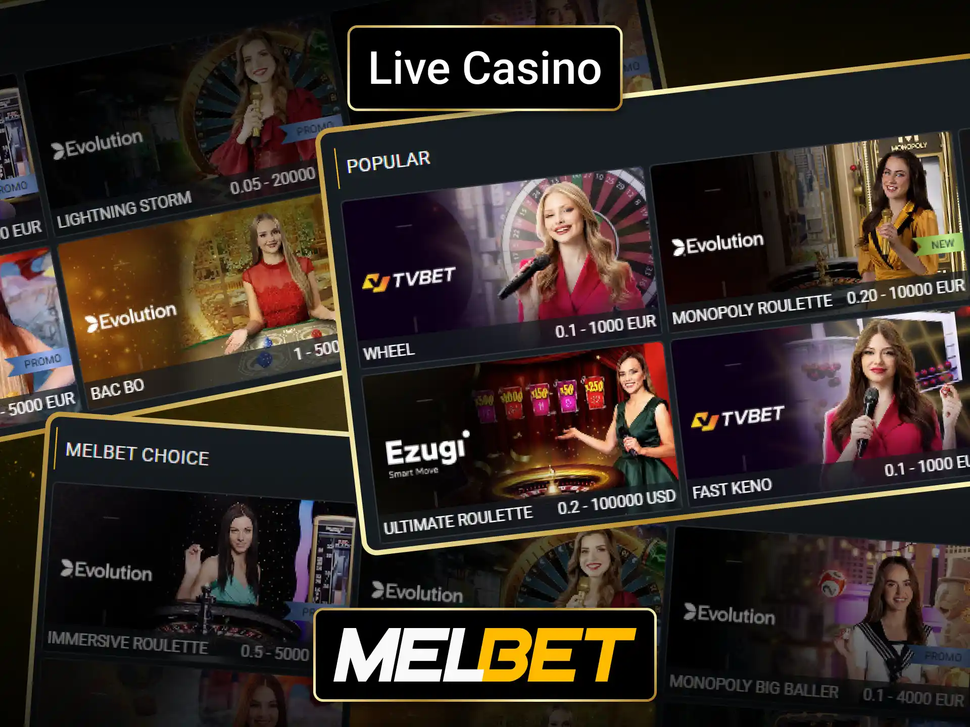 Experience the Melbet live casino with professional dealers and real tables.