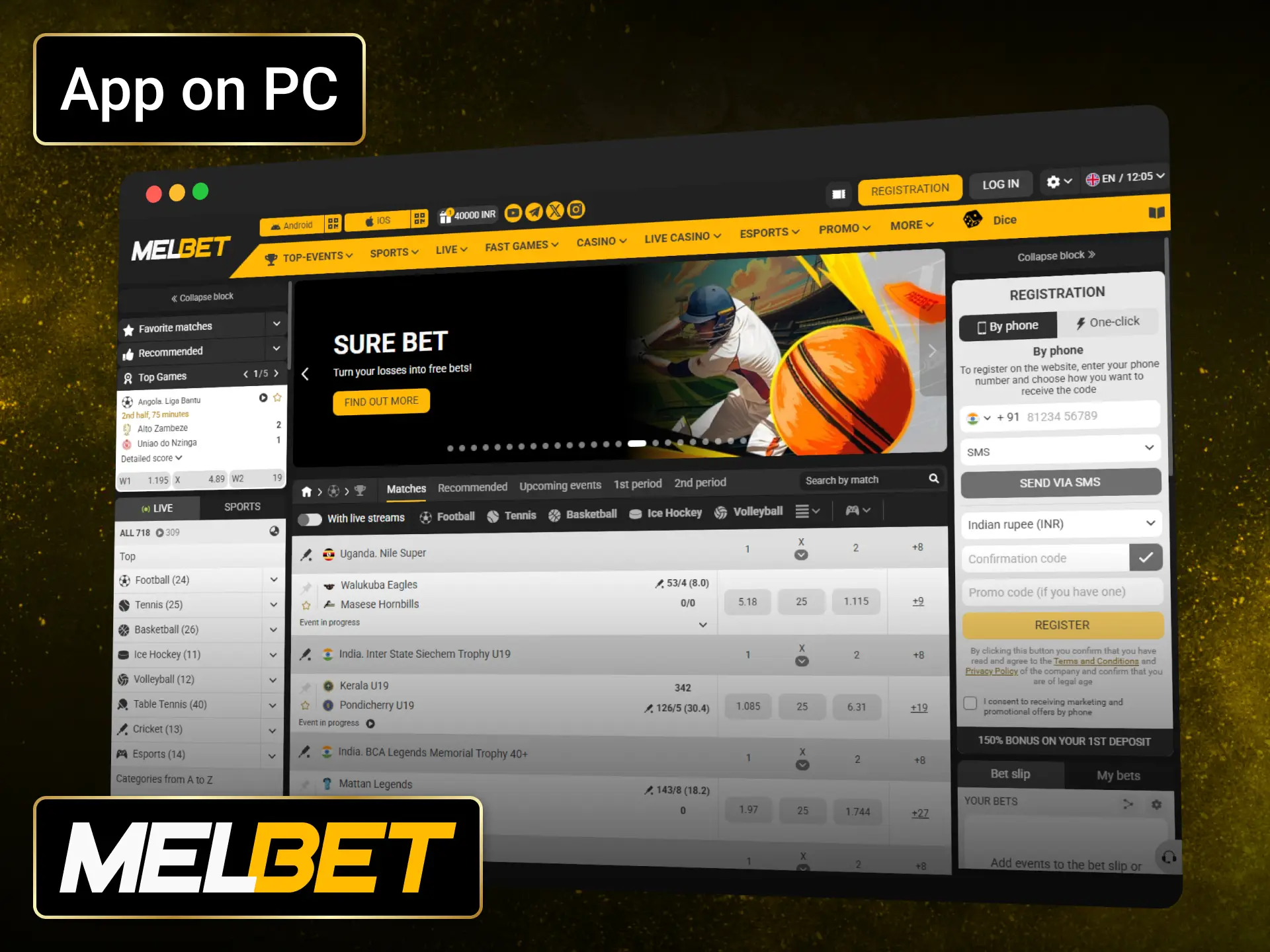 Use Melbet on Windows or macOS for seamless betting from your computer.