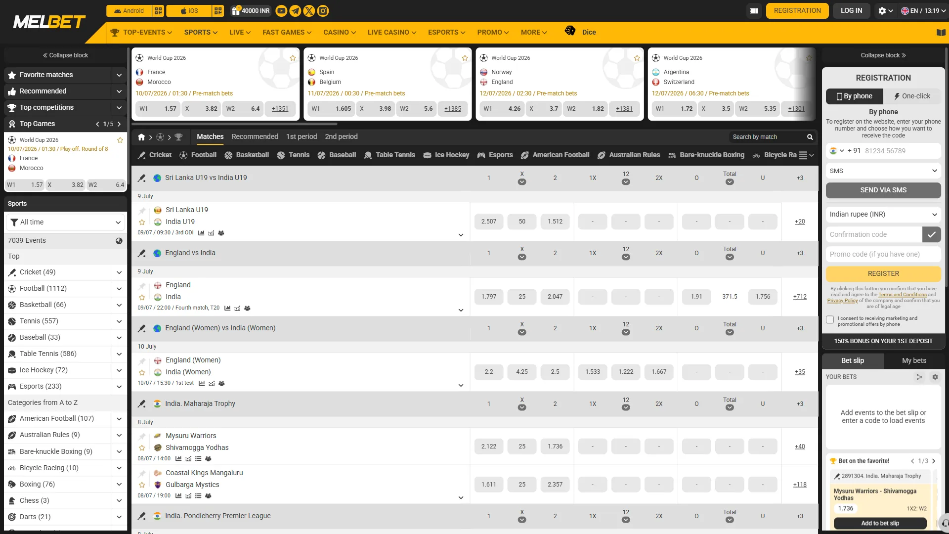 Place betting selections through the Melbet sportsbook with an intuitive interface.