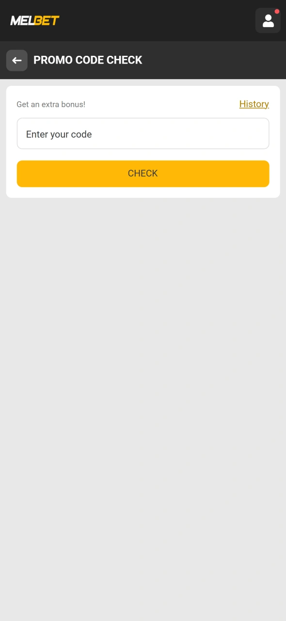 Enter your Melbet bonus code in the application before confirming the deposit.