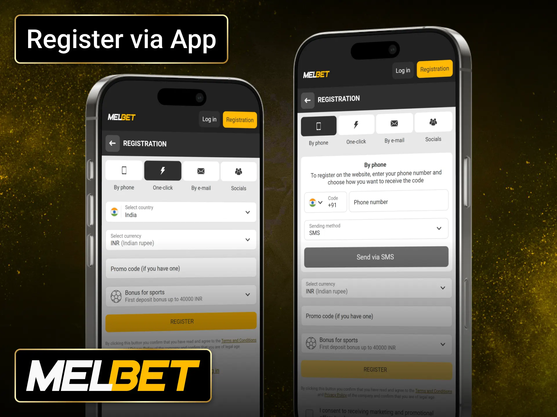 Register through the Melbet app and create your account in just minutes.