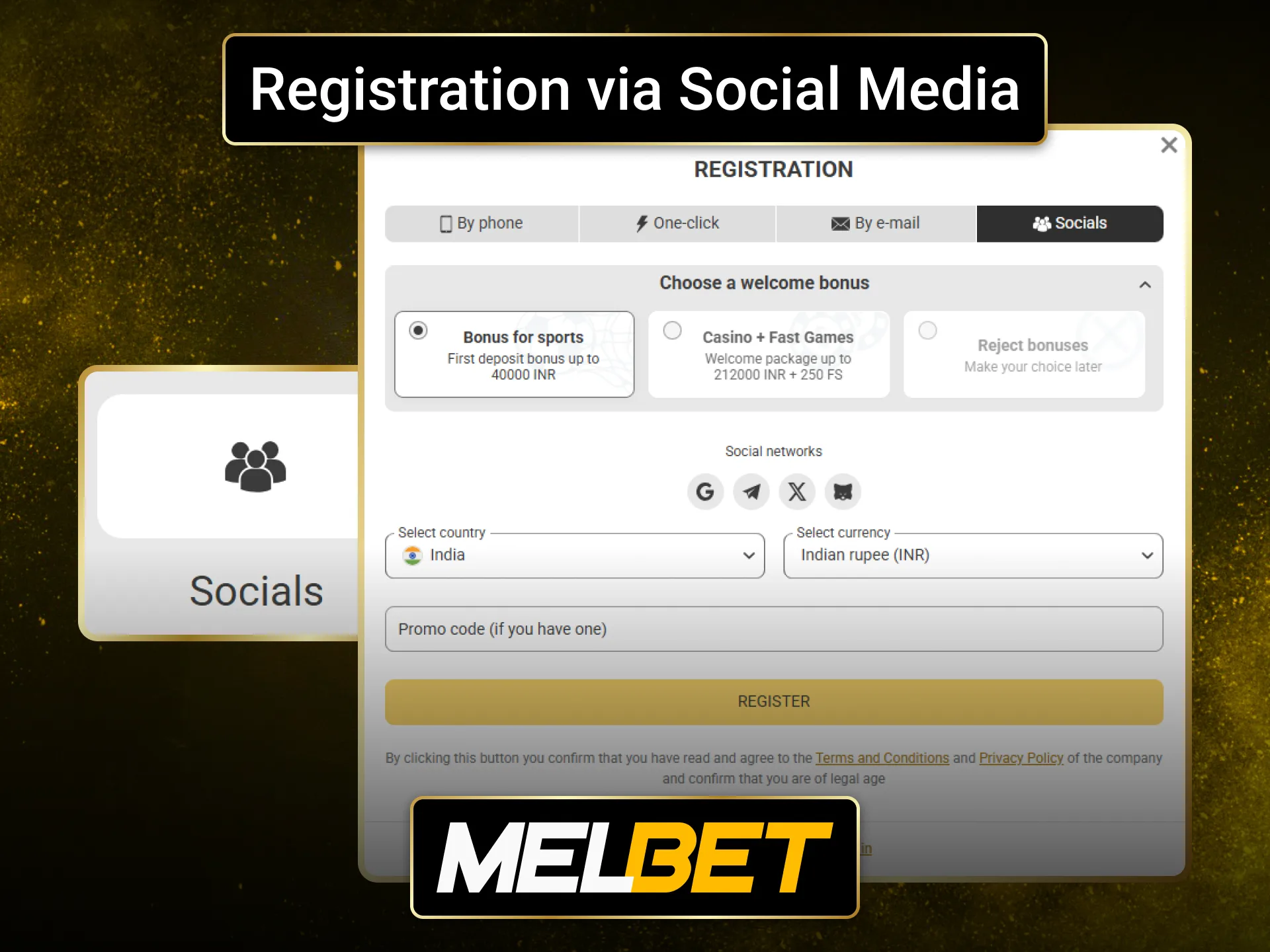 Join Melbet through your preferred social platform or supported messenger service.
